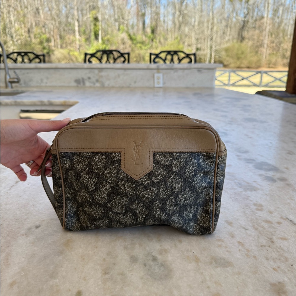 YSL Yves Saint Laurent Clutch Bag, Coated Canvas, Super Clean
